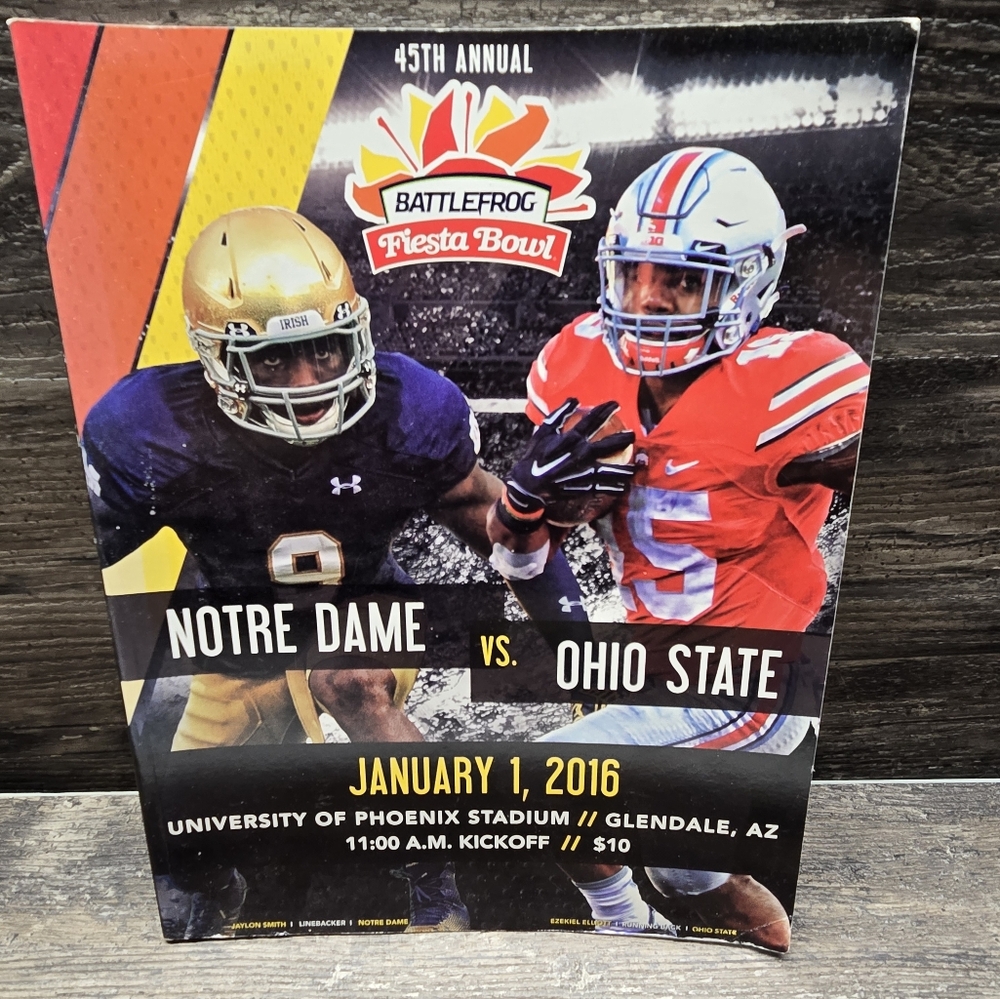 2016 Fiesta Bowl Program Notre Dame Fighting Irish vs Ohio State‎ Buckeyes